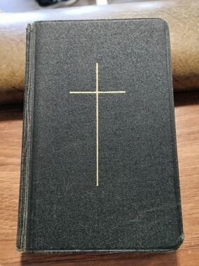 Black Hardcover Devotional Book with Gold Cross Common Prayer